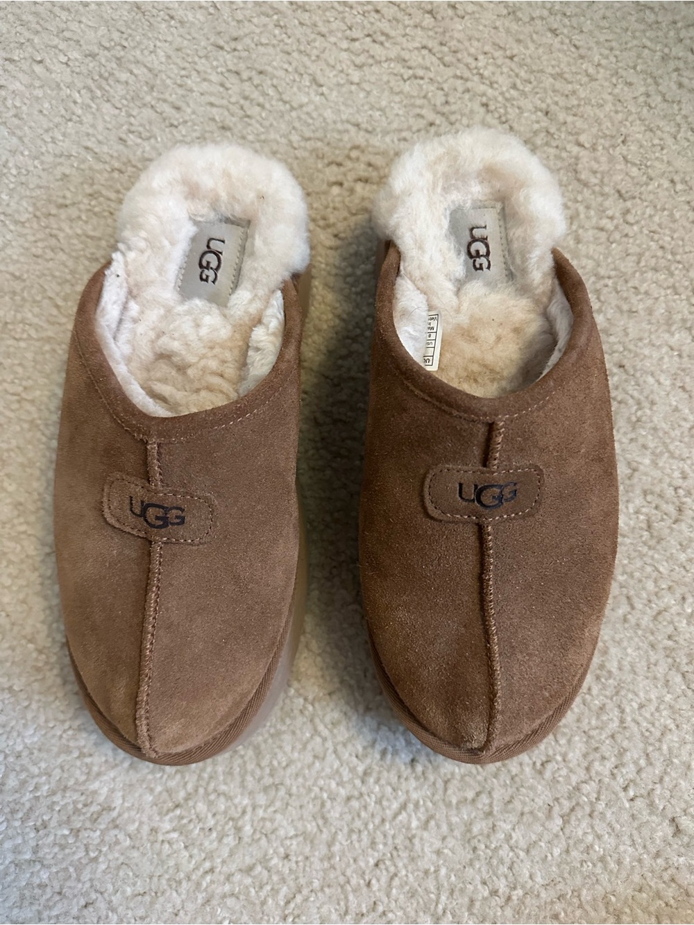 UGG Chestnut Shearling-Lined Slip-On Mule